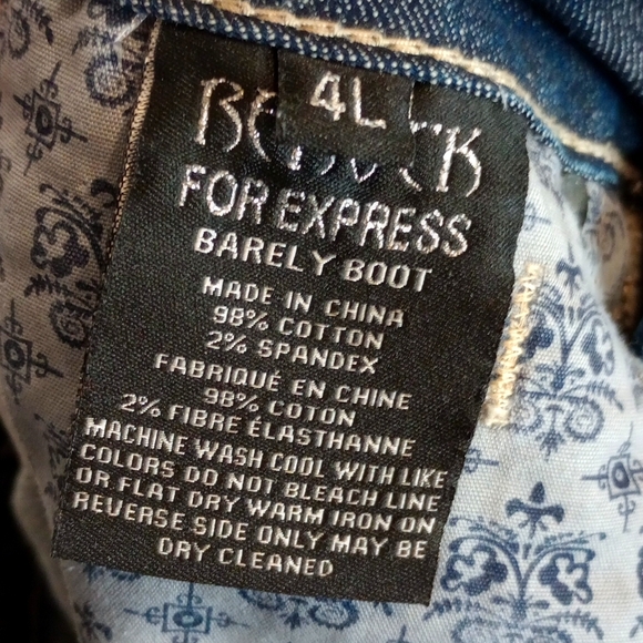 Rerock For Express Barely Boot Women's Low Rise Blue Denim Jeans Size 4L - Picture 8 of 8